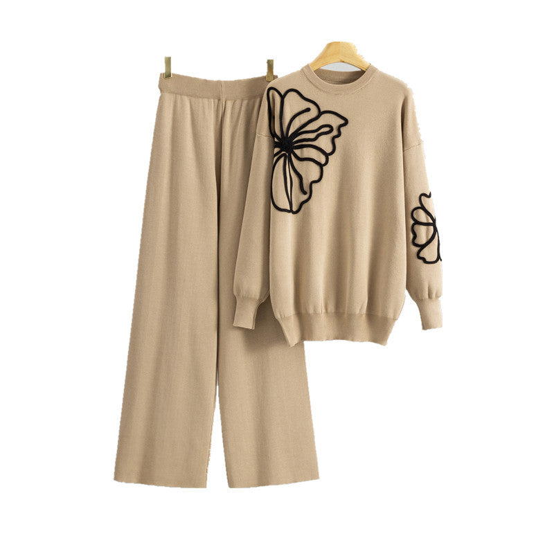 Women's Fashionable Temperament Classic Style Knitting Long-sleeved Suits