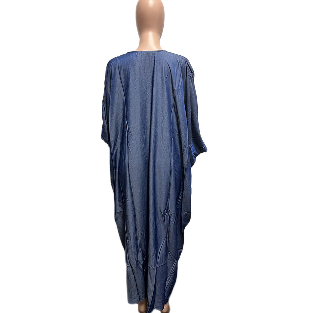 Charming Faux Denim Casual Loose Dress Dresses