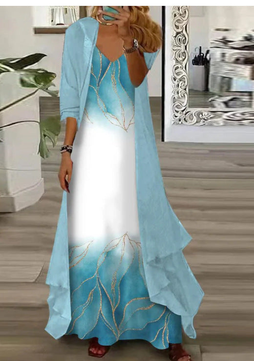 Women's Inner Dress Two-piece Chiffon Printed Dresses