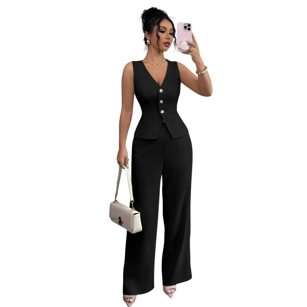 Women's Summer Solid Color Sleeveless Slim Fit High Vests