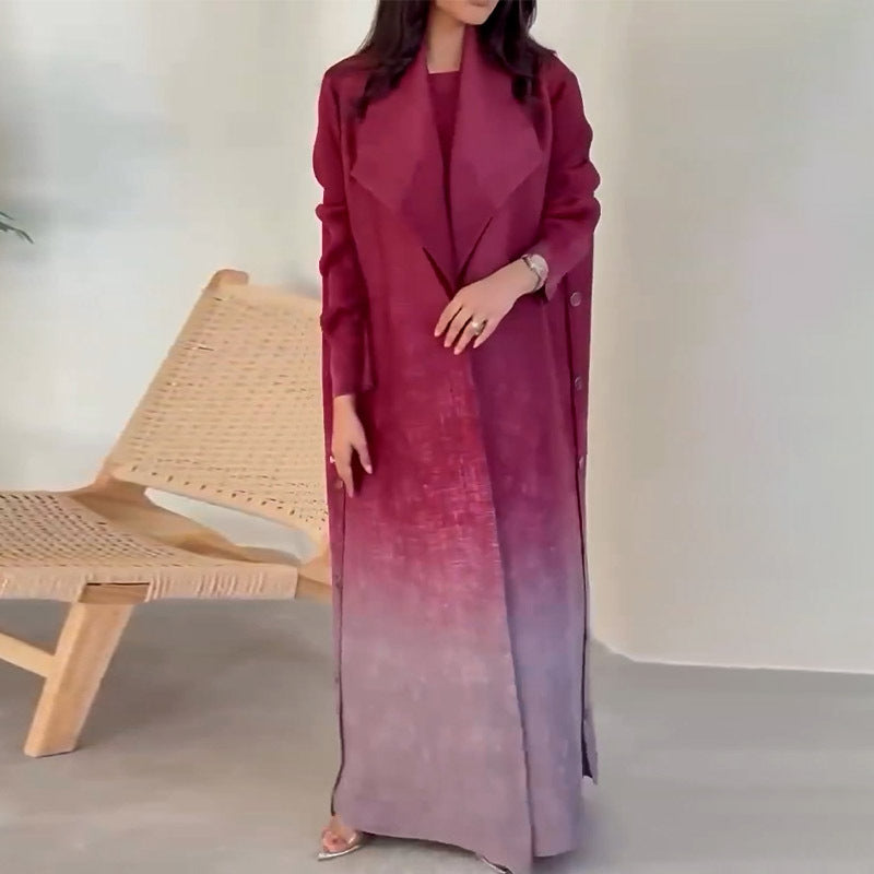 Women's High Fashion Gradient Casual Loose Style Coats