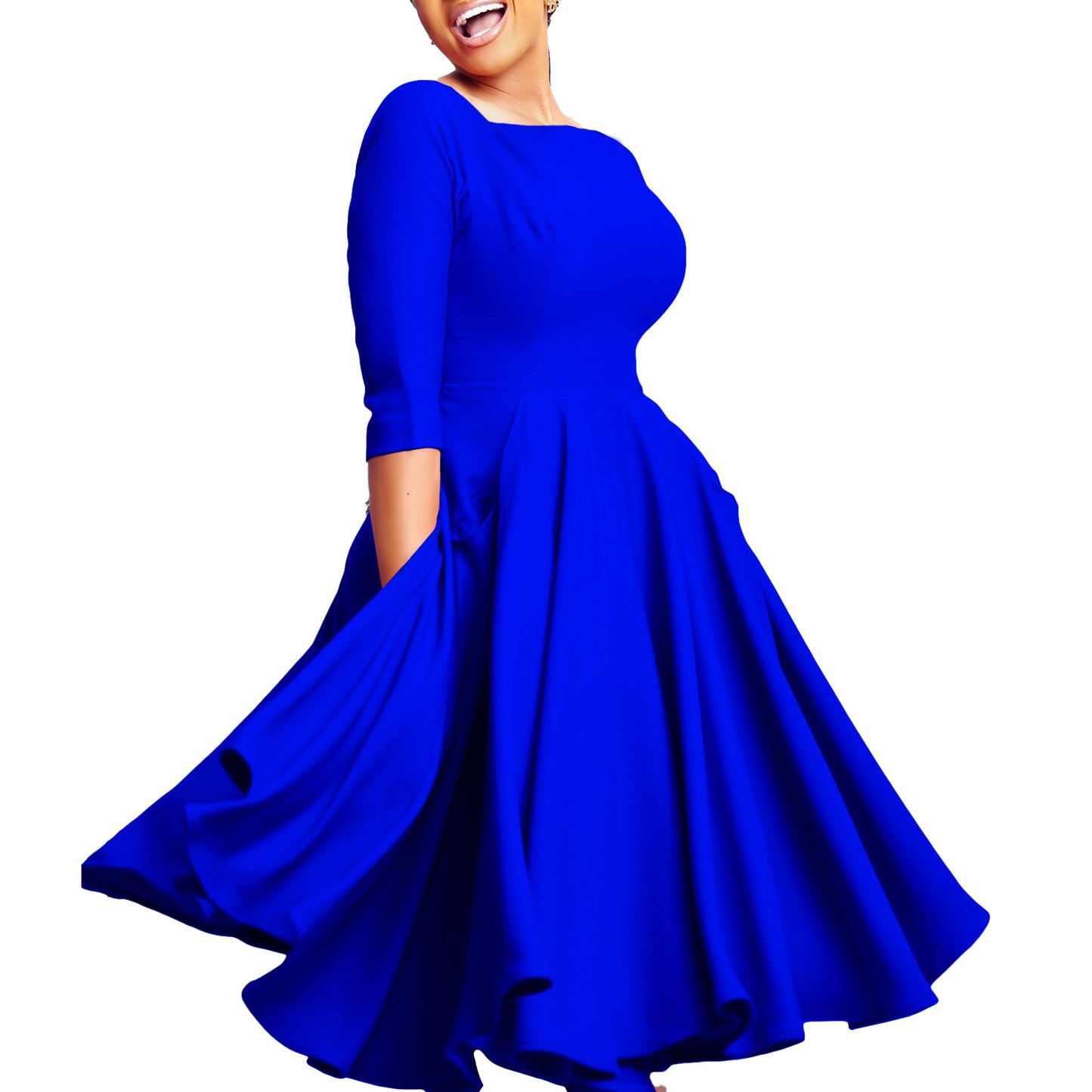 Women's Fashion Elegant Pocket Large African Dress