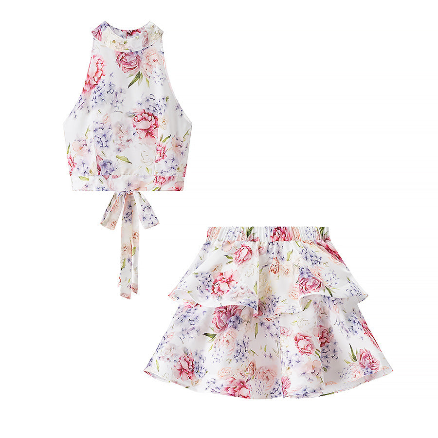 Women's Summer Halter Backless Flower Dress Dresses