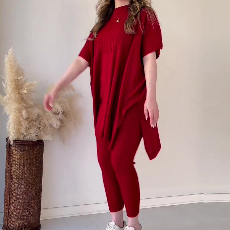 Autumn Round Neck Loose Casual Two-piece Suits