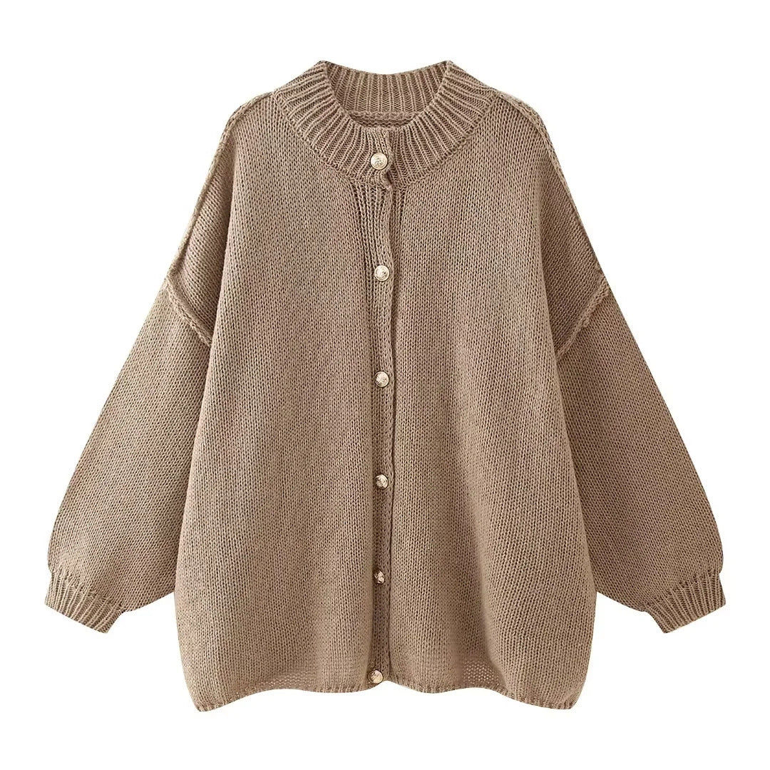 Women's Innovative Charming Elegant Metal Button Sweaters