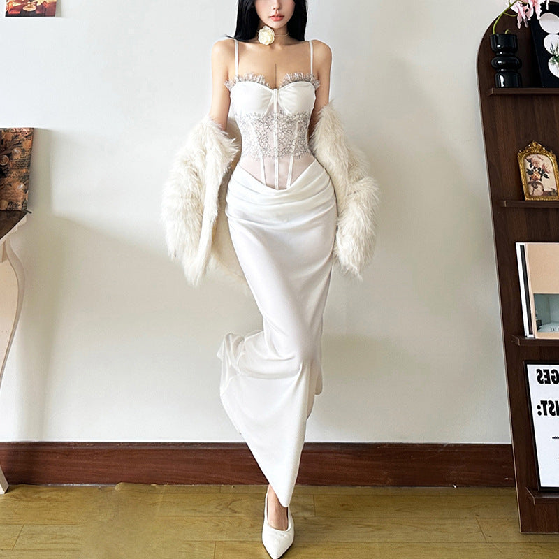 Women's Color Slim Fit High Waist Fashion Dresses