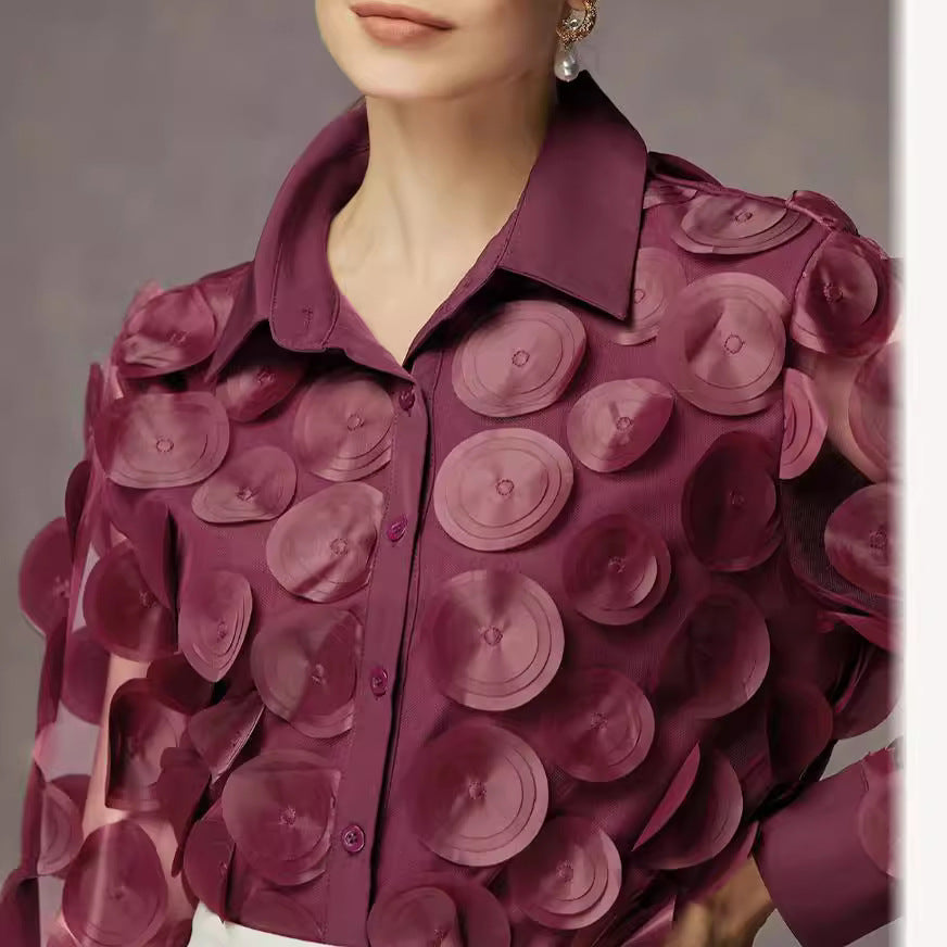 Women's Sleeve Fashion Round Neck Mesh Sleeves Clothing