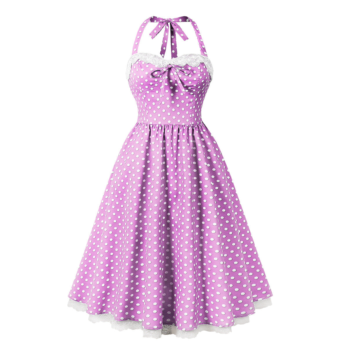 Women's Polka Dots Retro Dress With Suspenders Dresses