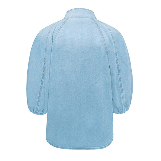 Women's Loose Puff Sleeves Denim Summer Half Jackets