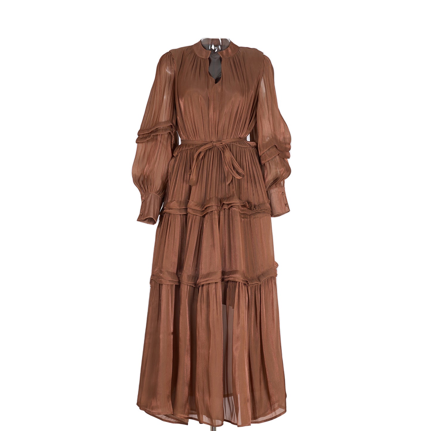 Women's High-grade Lantern Sleeve Ruffled Dress Mercerized Dresses