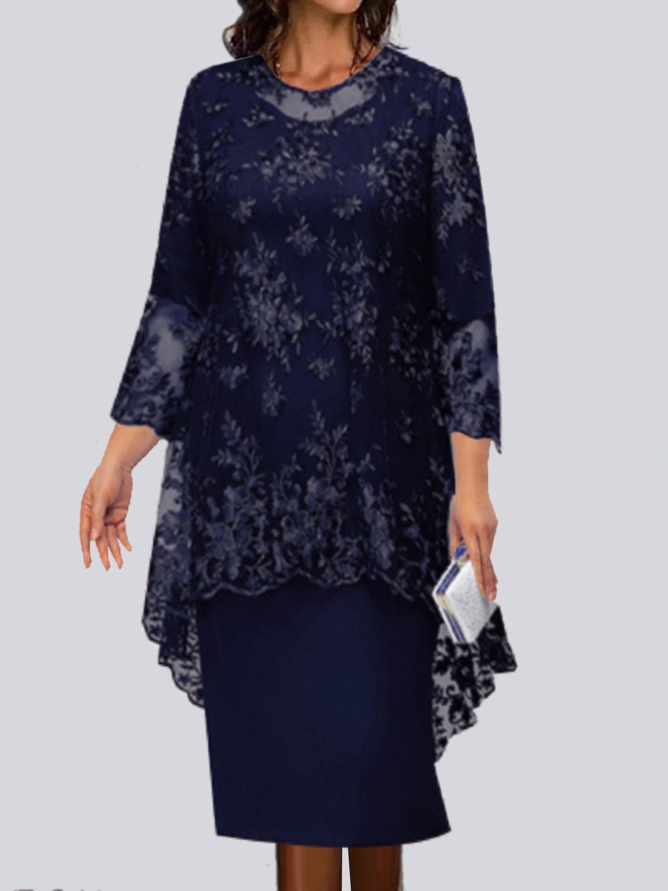 Women's Dress Lace Embroidery Two-piece Set Temperament Dresses