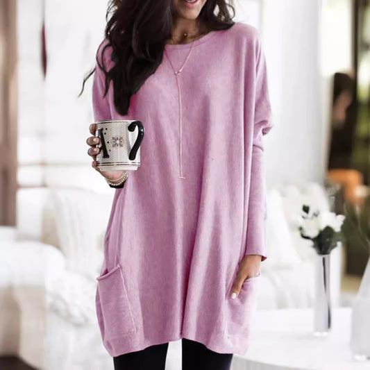 Women's Autumn Long Sleeve Casual Pocket T-shirt Blouses