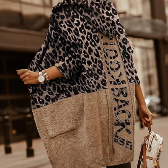 Women's Mid-length Trendy Loose Letter Splicing Hooded Sweaters