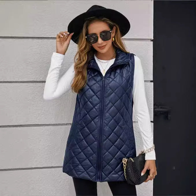 Women's Solid Color Mid-length Street Hipster Cotton Vests