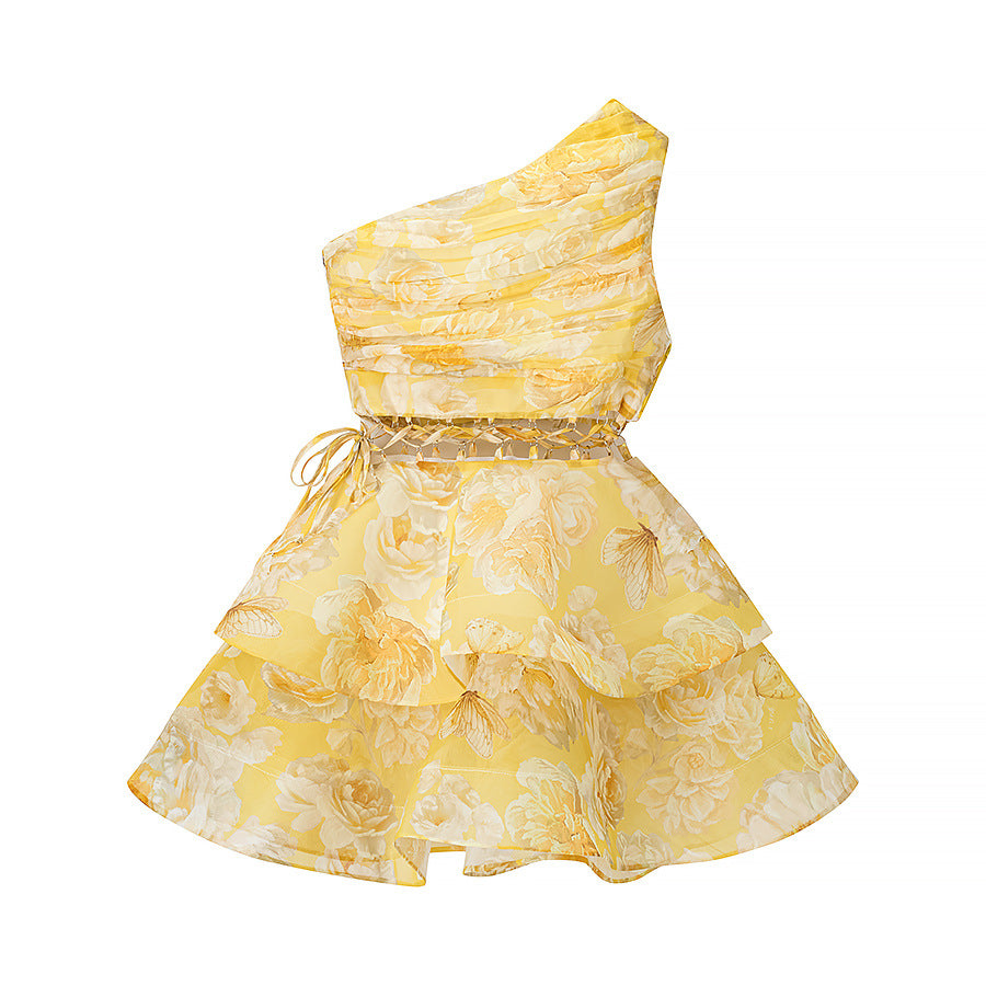 Women's Summer Halter Backless Flower Dress Dresses