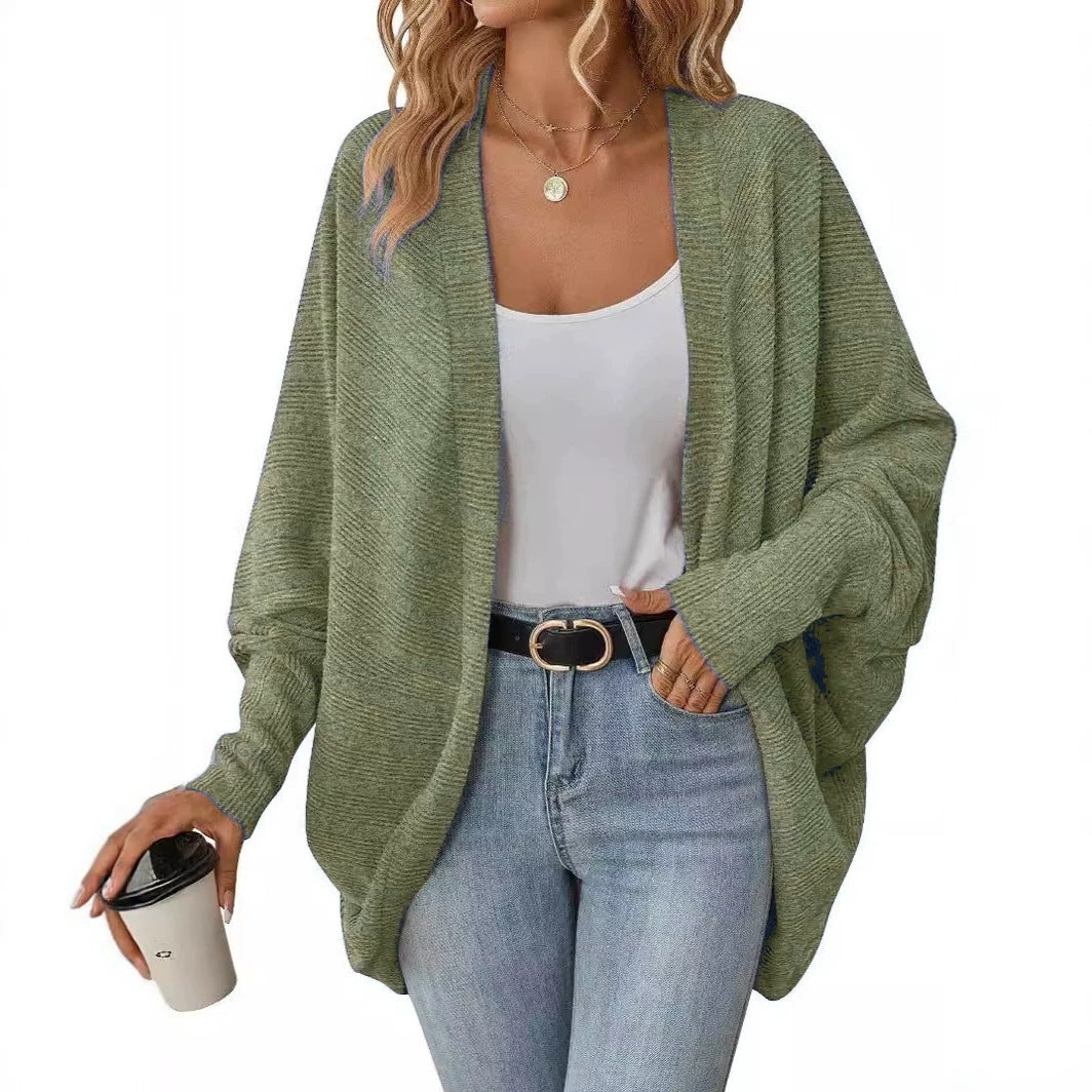 Versatile Women's Knitted Solid Color Mid-length Women's Sweater