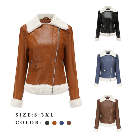 Women's European Warm Long Sleeves Turn-down Collar Jackets