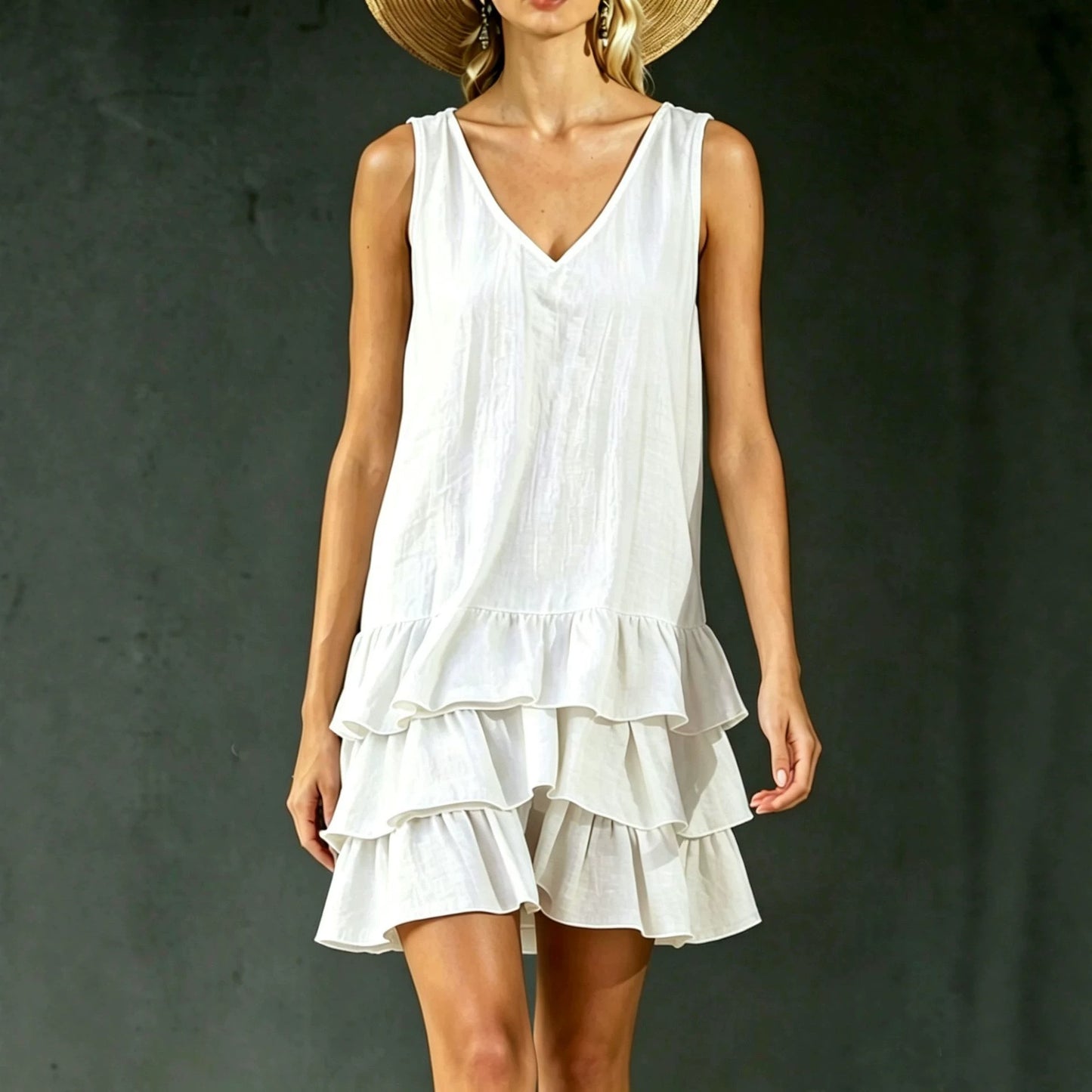 New Women's Summer Fashion Stitching Sleeveless Vests