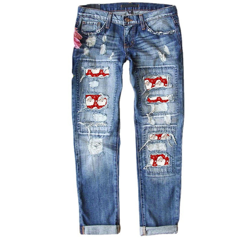 Women's Slouchy Cool Ripped Slimming Trousers Jeans