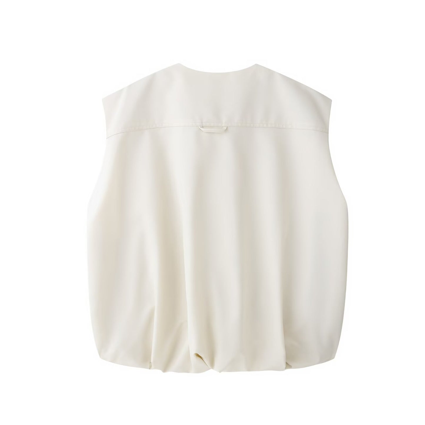 Spring Round Neck Solid Color Loose Vests