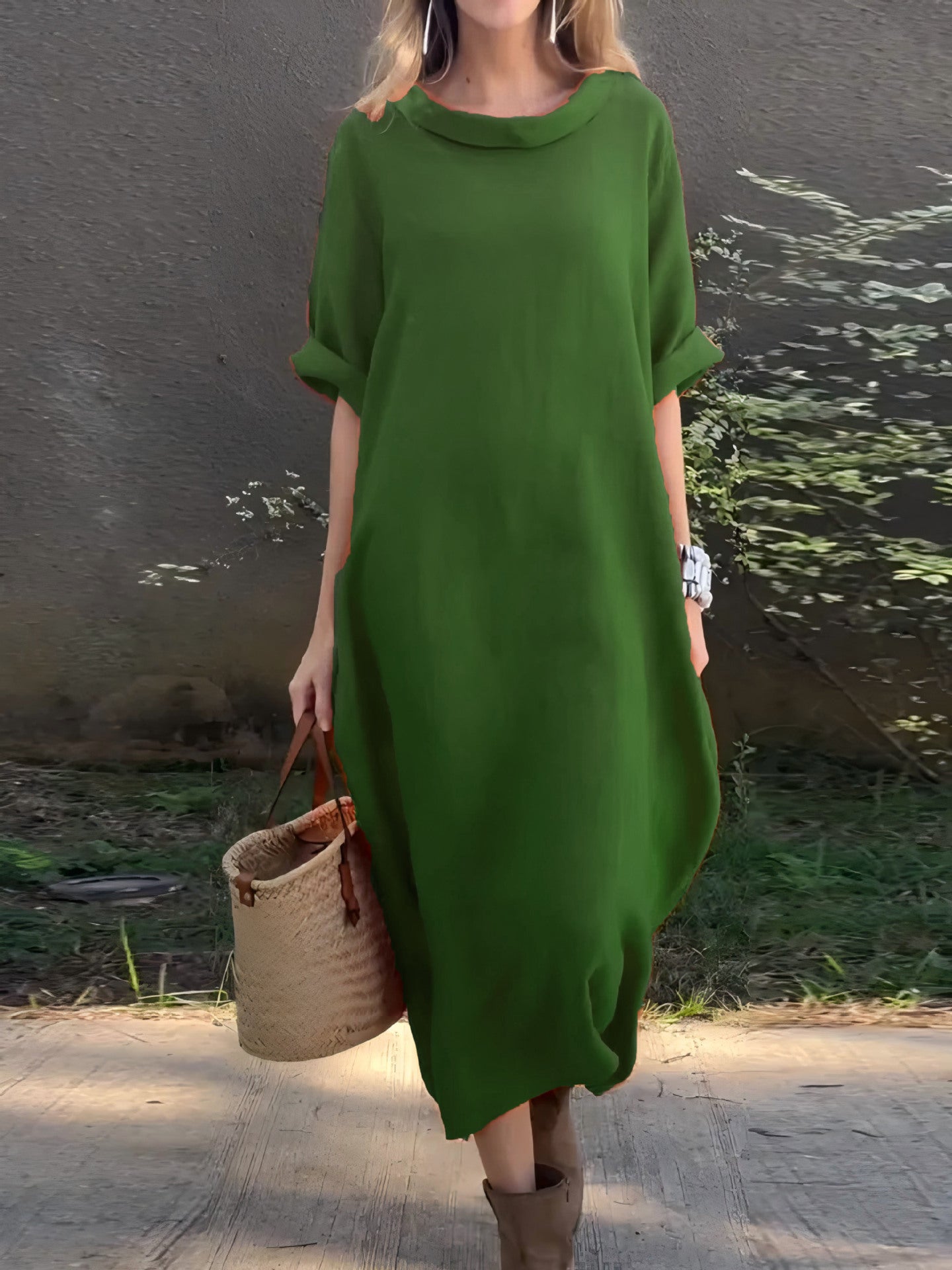 Women's Loose Round Neck Half Sleeve Large Plus Size