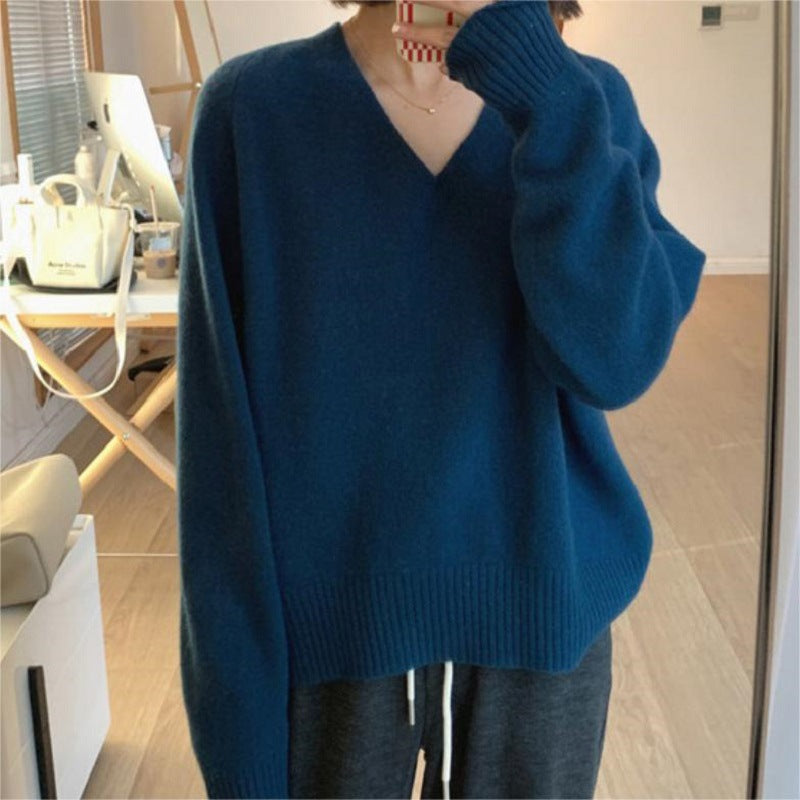 Style Solid Color Basic Soft Glutinous Sweaters