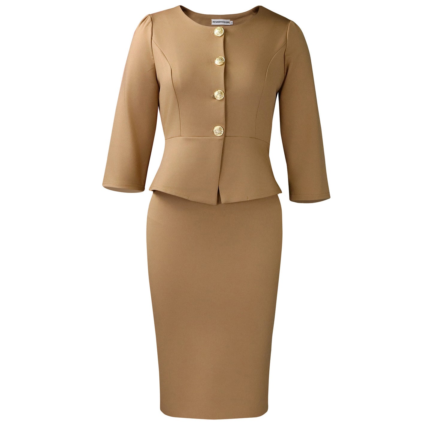 Women's Fashionable Elegant Round Neck Ruffled African Suits