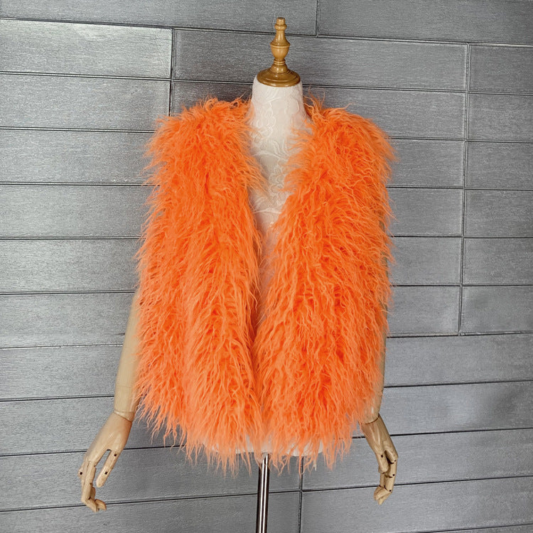 Women's Sheep Fur Environmental Protection Artificial Wool Coats