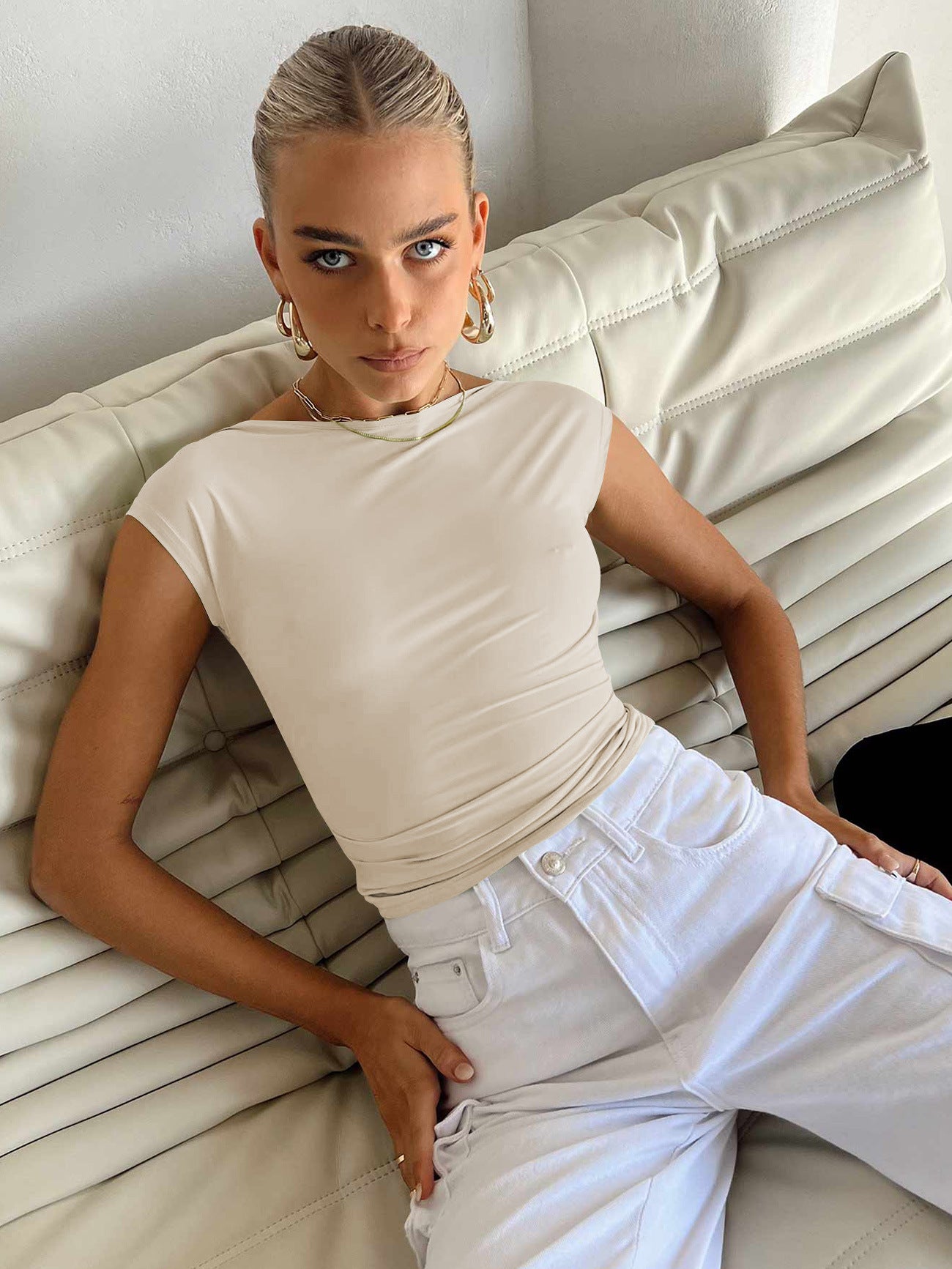 Comfortable Breathable Nylon Short-sleeved T-shirt Summer Blouses