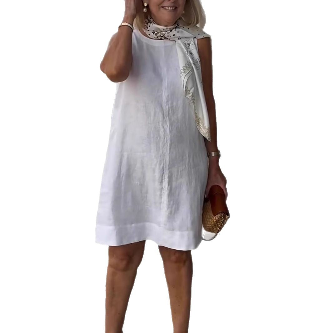 Women's Casual Solid Color Round Neck Vests