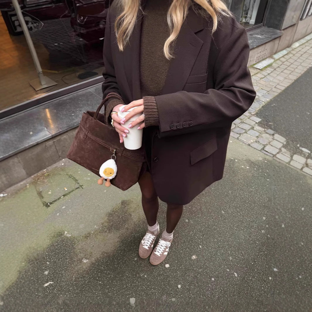 Women's Solid Color Long-sleeved Advanced Design Sense Blazers