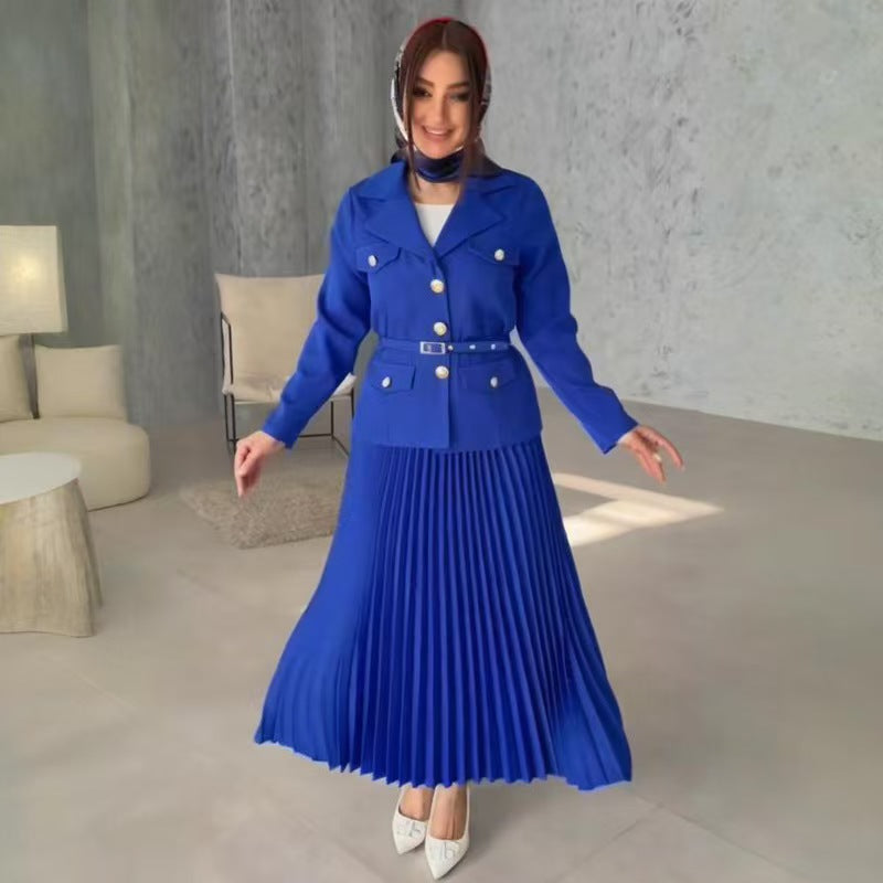 Women's Innovative Comfortable Temperament Long Pleated Suits