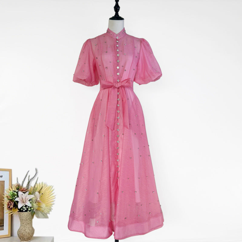 Women's Elegant Lantern Sleeve Single-breasted High Quality Shorts