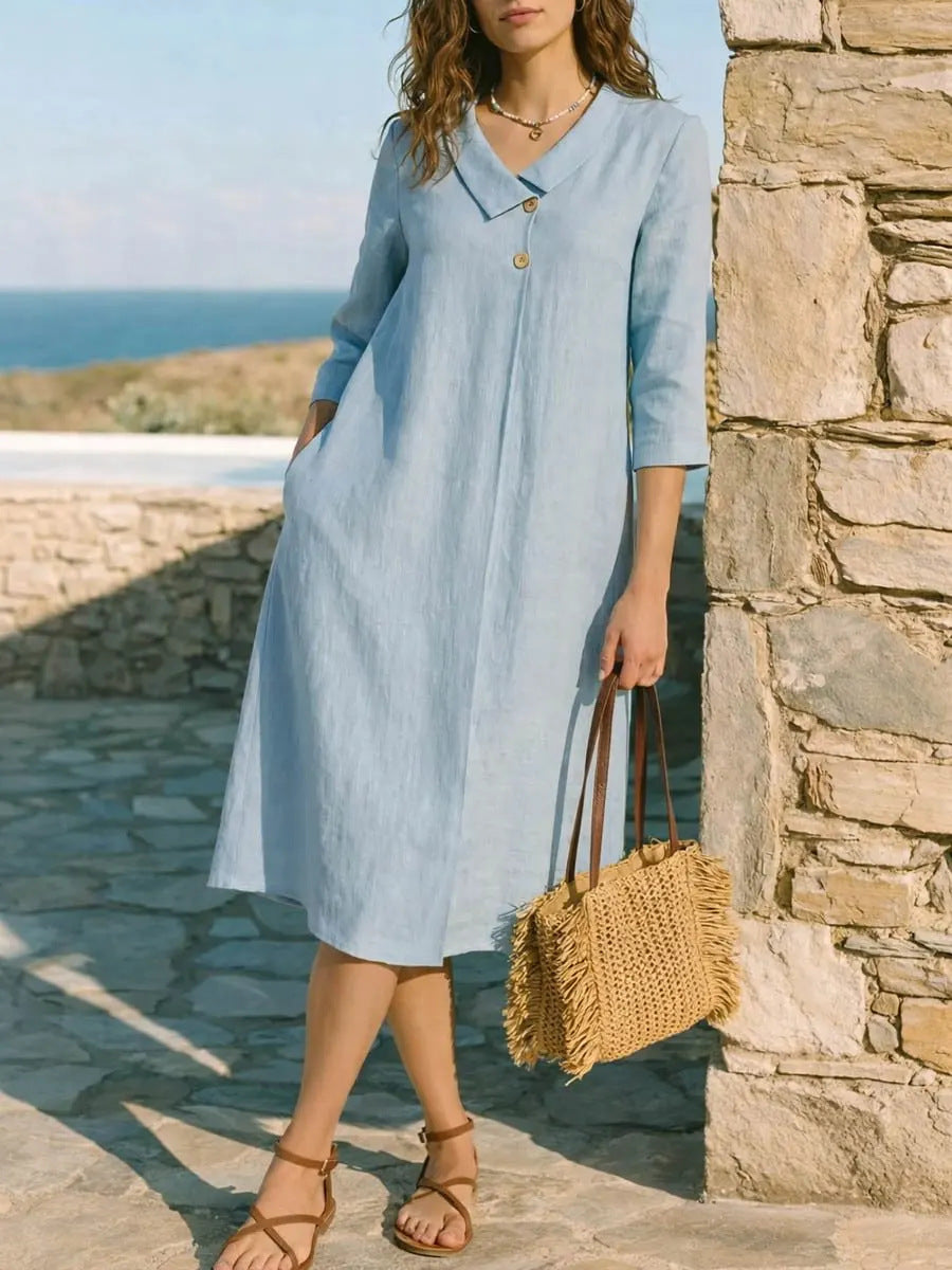 Women's Linen Irregular Small Collar Button For Suits