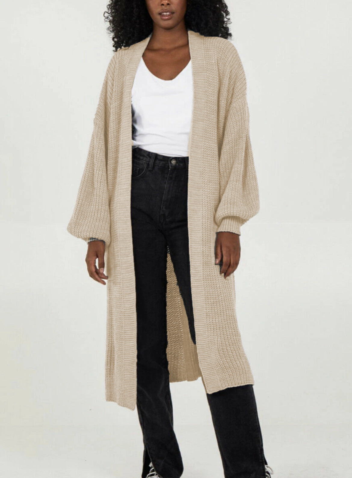 Large Long Sleeve Casual Solid Color Knitwear