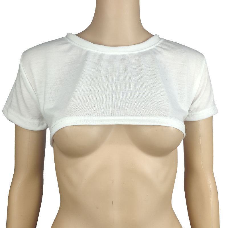 Women's Sexy Casual T-shirt Short-sleeved Solid Color Blouses