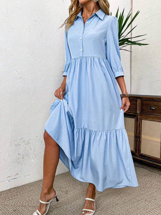 Loose Slimming French Lazy Style Shirt Dress