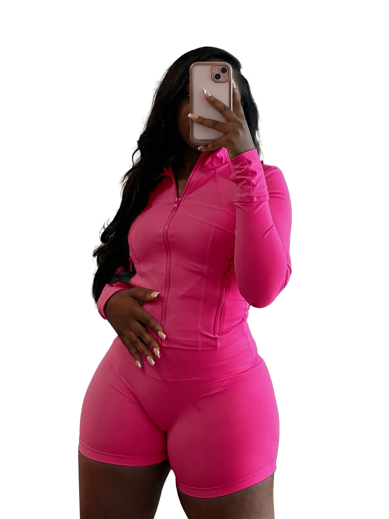Women's Sexy Tight Long Sleeve Horn Two-piece Clothing
