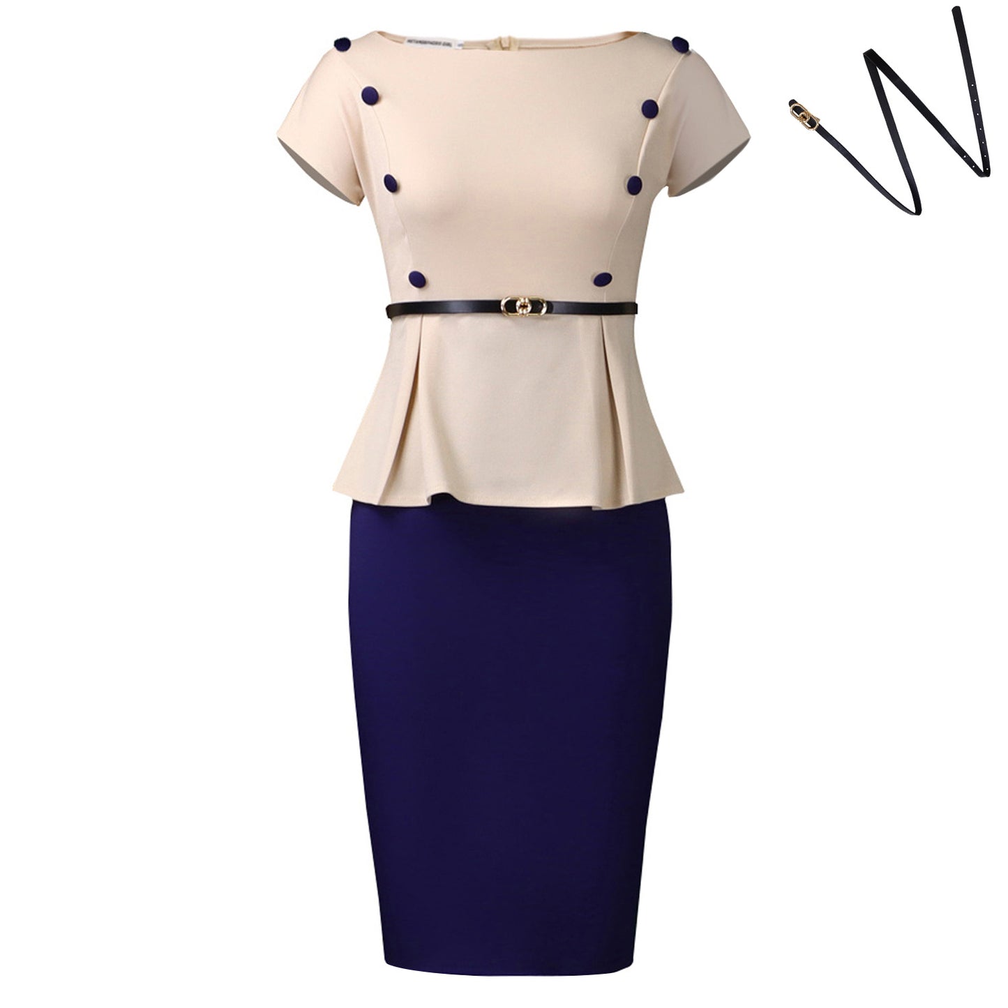 Women's Fashionable Elegant Sheath Ol Color Matching Plus Size