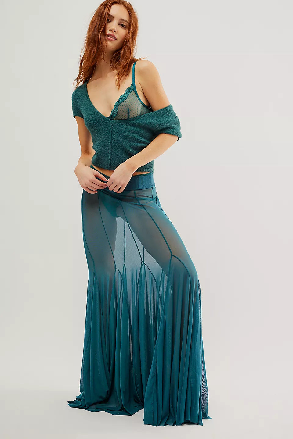 Colors Irregular Mesh Sexy High Waist Skirts