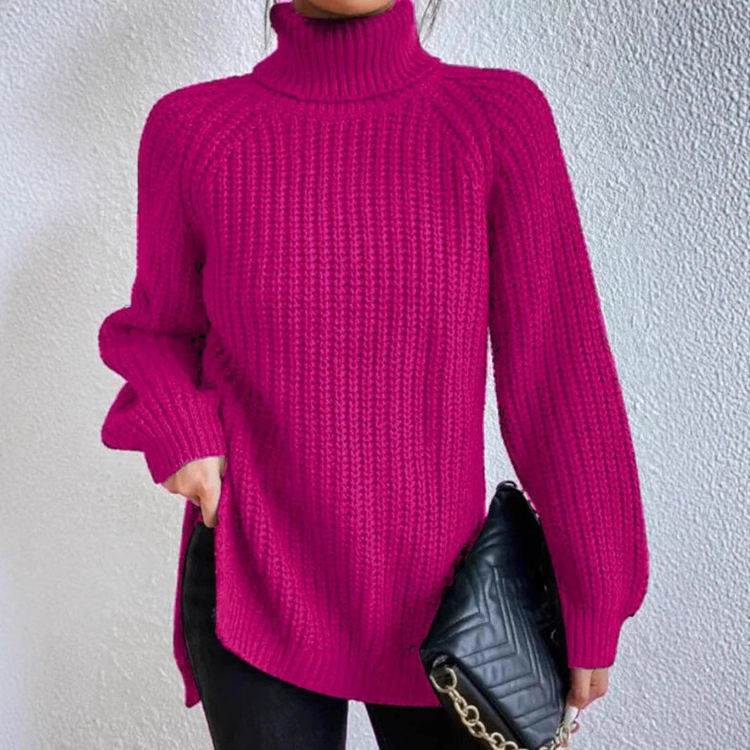 Women's Turtleneck Mid-length Soft Comfortable French Dress Sweater