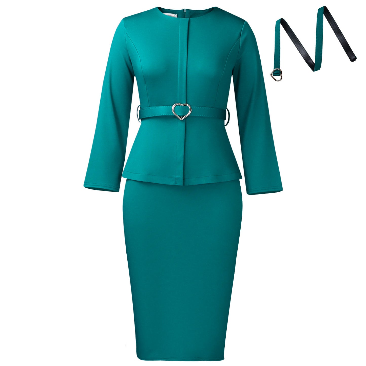 Women's Fashion Round Neck Temperament Ol Pencil Skirts