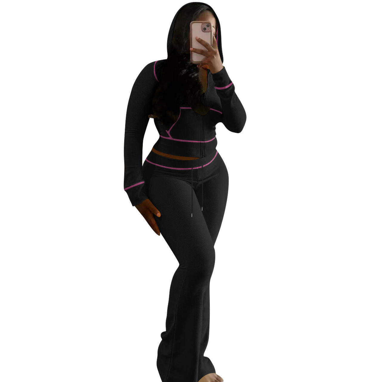 Women's Fashion Elegant Hoodie Two-piece Set Suits