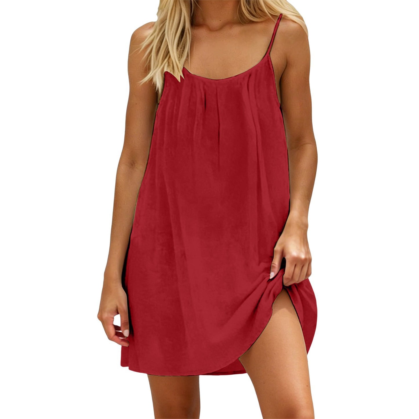 Women's Solid Color Summer Casual Sexy Sling Dress