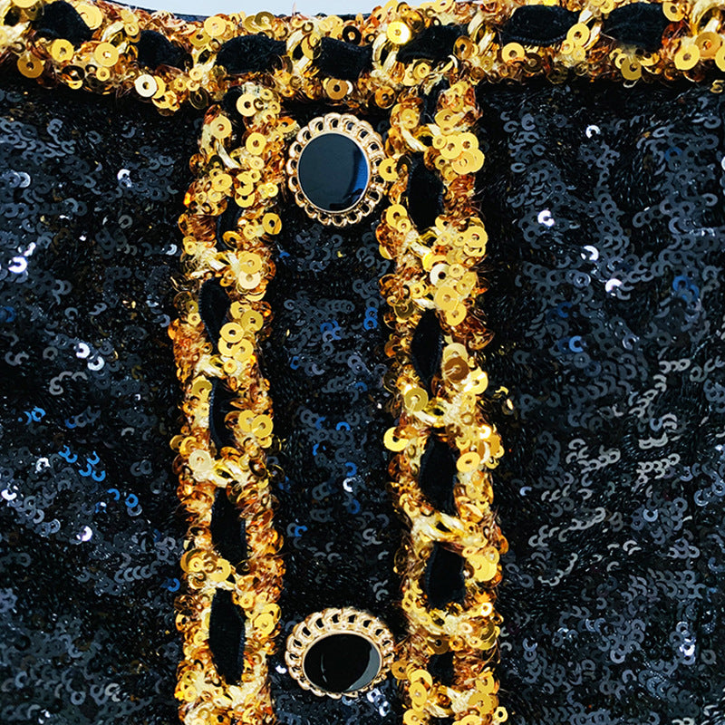 Early Spring Fashionable Sequins Chain Tube Dress
