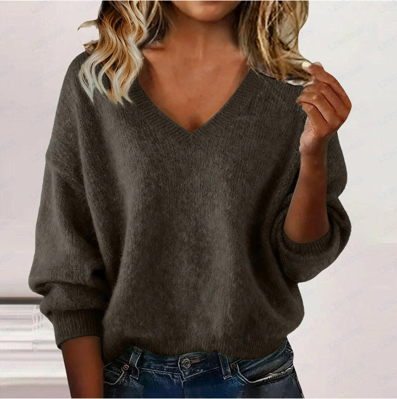Women's Fashion Soft Loose Solid Color Casual Long Sweater
