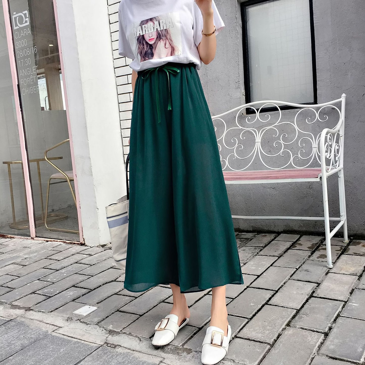 Women's Chiffon Fat Loose Graceful Casual Culottes Plus Size