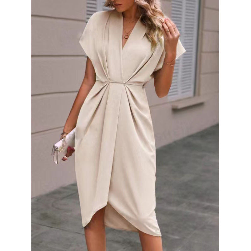 Women's Summer Solid Color Satin Sleeve Long Shorts