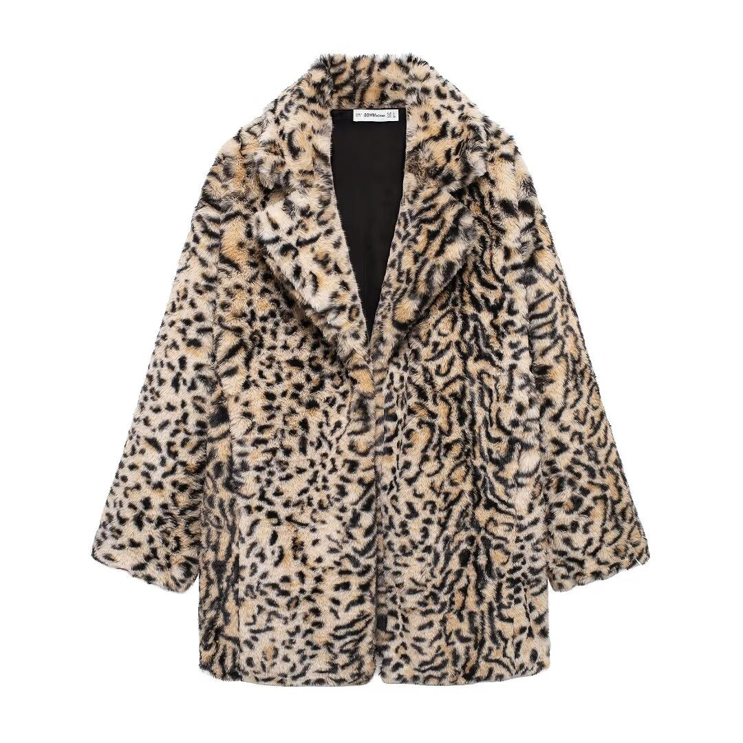 Women's Thick Lamb Wool Black Winter Furry Coats