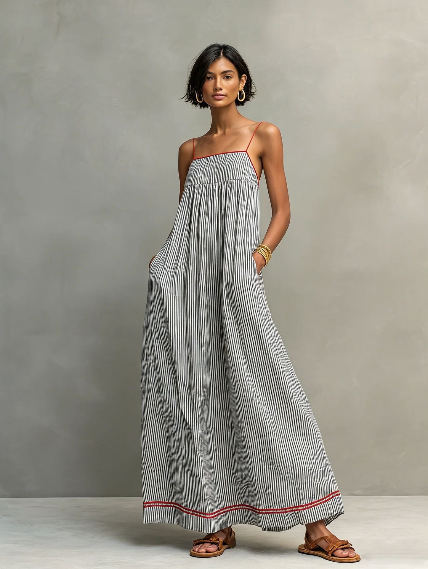 Women's Summer Fashion Casual Spaghetti Straps Sleeveless Dress